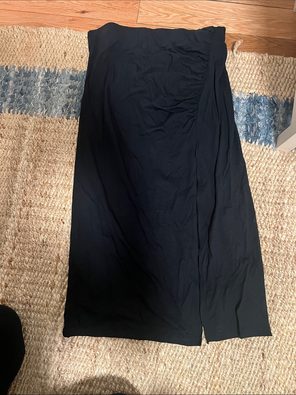 Aritzia Black Midi Wrap Skirt